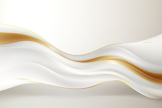 Abstract white and gold wavy background.