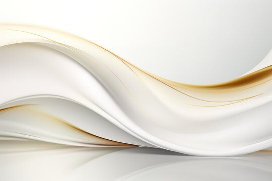 Abstract white and gold wavy background.