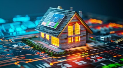 Poster - A house is built on top of a computer chip