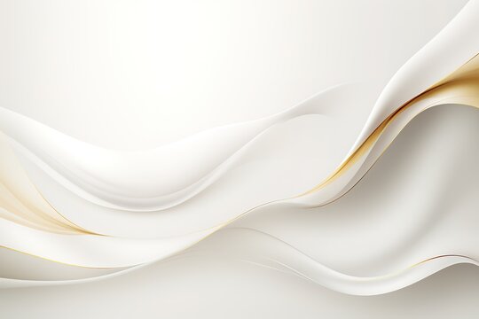 Abstract white and gold wavy background.