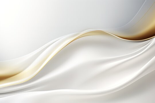Abstract white and gold wavy background.