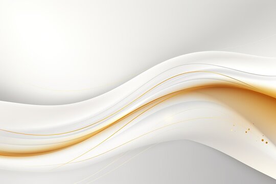 Abstract white and gold wavy background.