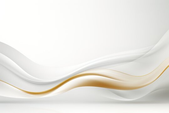 Abstract white and gold wavy background.