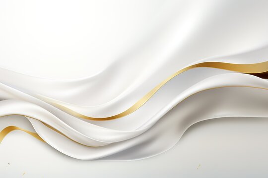 Abstract white and gold wavy background.