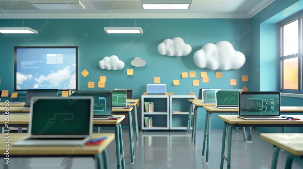 Modern Classroom with Integrated Technology for Interactive Learning ...