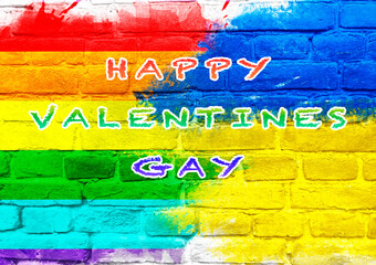 Poster - A colorful sign that says Happy Valentines Gay