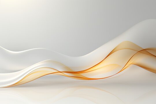 Abstract white and orange wavy background.