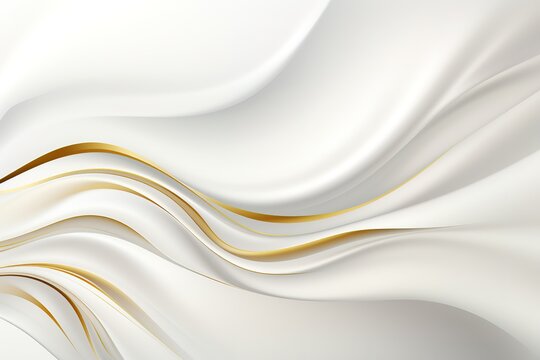 Abstract white background with elegant gold lines.