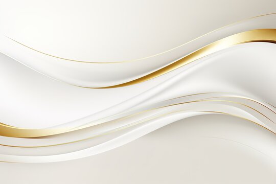 Abstract white background with elegant gold lines.