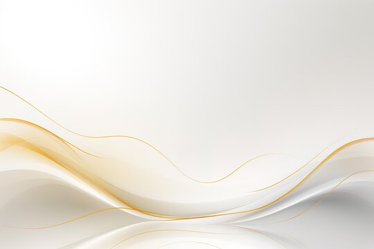 Abstract white background with flowing gold lines.