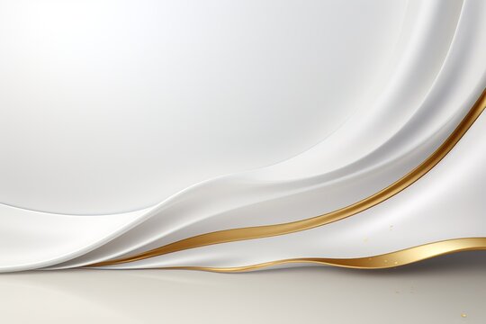 Abstract white background with gold accents.