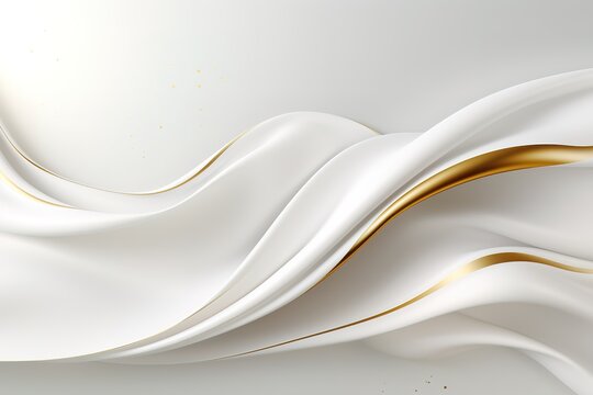 Abstract white background with gold accents.