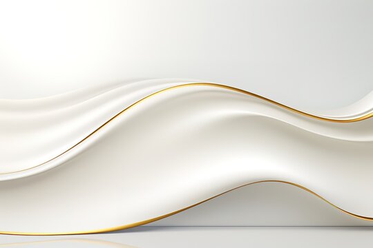 Abstract white background with gold line.