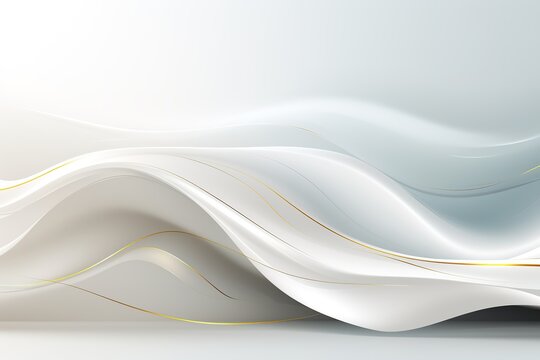 Abstract white background with gold lines.