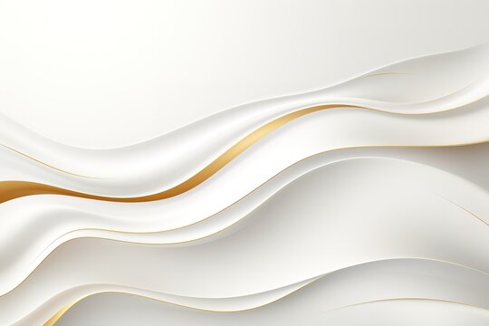 Abstract white background with gold lines.