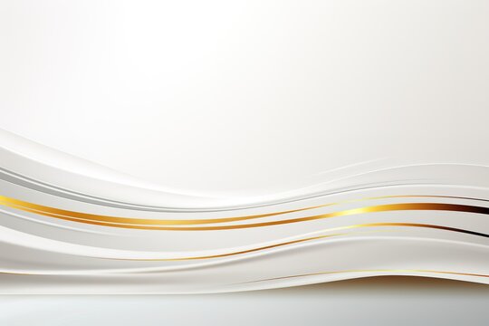 Abstract white background with gold lines.