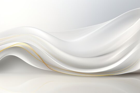 Abstract white background with gold lines.
