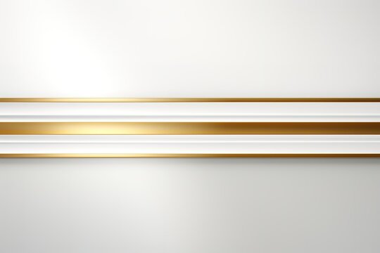 Abstract white background with gold lines.