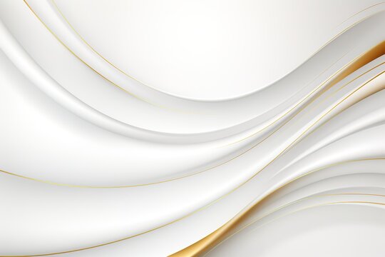 Abstract white background with gold lines.