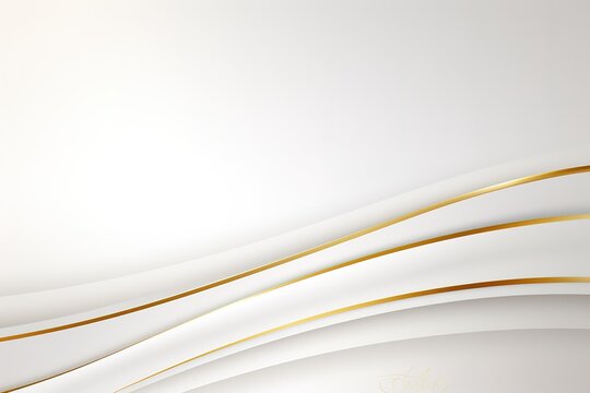 Abstract white background with gold lines.