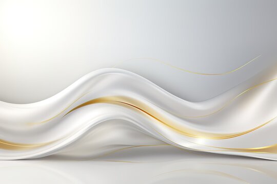 Abstract white background with gold lines.