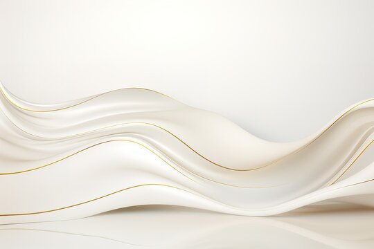 Abstract white background with gold lines.