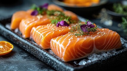 Canvas Print - Fresh Salmon Filets Ready for Cooking