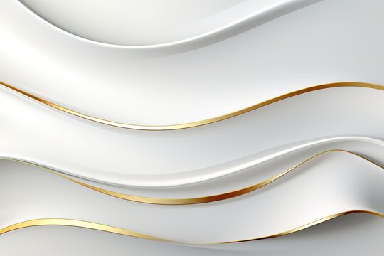 Abstract white background with gold lines.