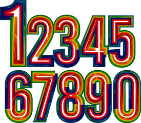 Leinwandbilder - Vector set of number, Simple numbers icon set of 1-31 numbers simple black style symbol sign for Calendar, neon numbers