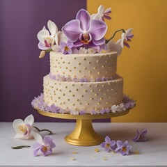 Wall Mural - wedding cake with flowers