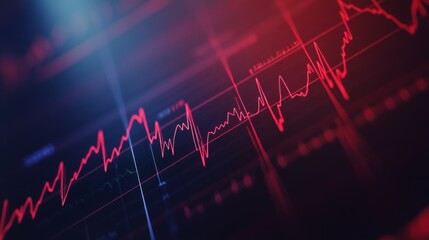 Poster - A close-up of a medical chart with a heartbeat graph and associated health metrics, illustrating the importance of monitoring heart health in patient care.