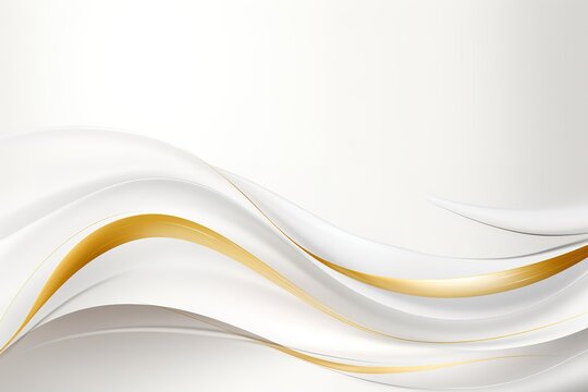 Abstract white background with golden lines.