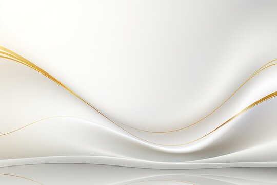Abstract white background with golden lines.