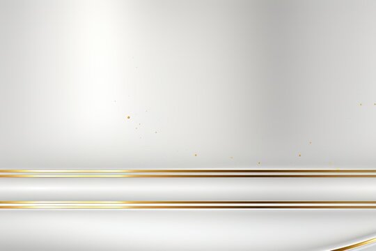 Abstract white background with golden lines.