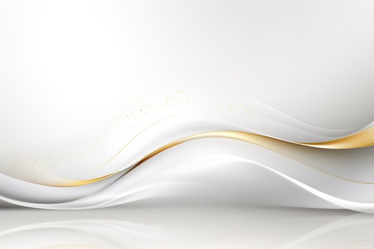 Abstract white background with golden lines.