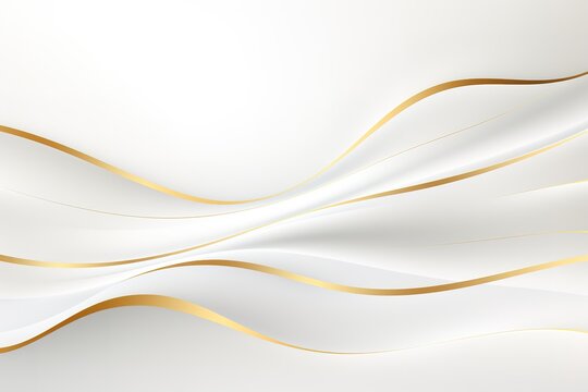 Abstract white background with golden lines.