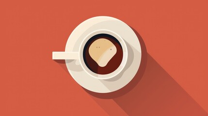 Canvas Print - A macchiato cup icon with a spot of milk in a rich espresso.