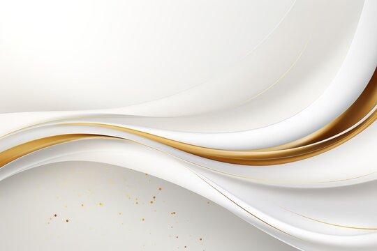 Abstract white background with golden lines.