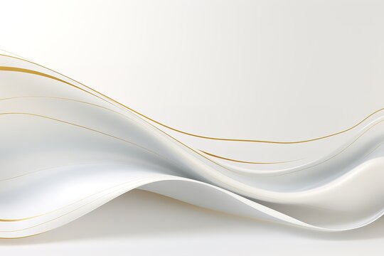 Abstract white background with golden lines.