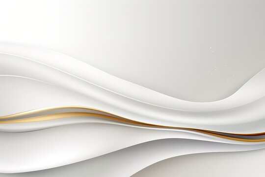 Abstract white background with golden lines.