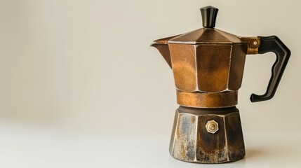 Sticker - A moka pot coffee maker, isolated on a white background.