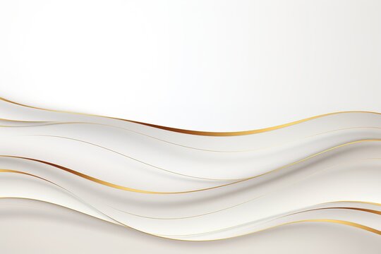 Abstract white background with golden lines.