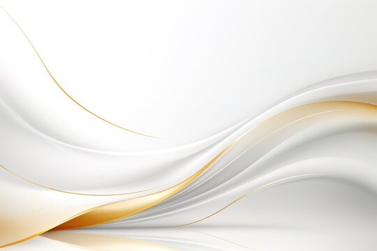 Abstract white background with golden wave.