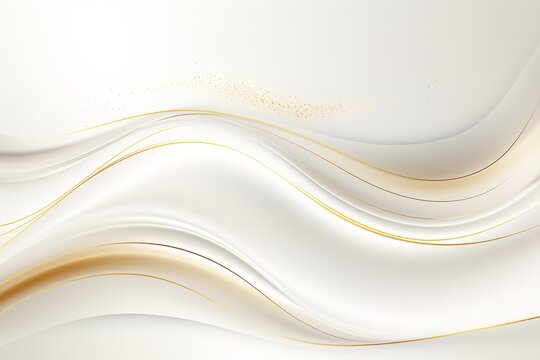 Abstract white background with golden waves.