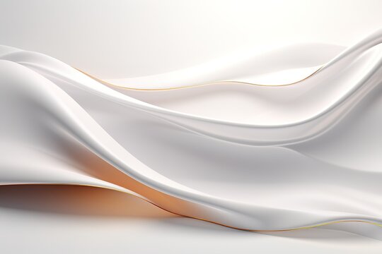 Abstract white wave with gold line.