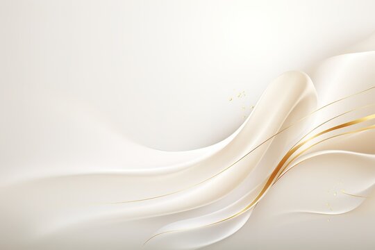 Elegant abstract background with gold lines and white curves.