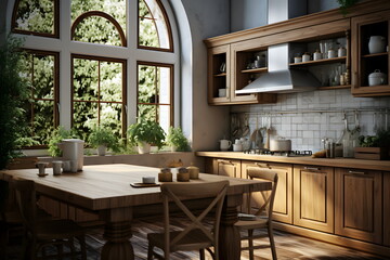 Wall Mural - kitchen with table