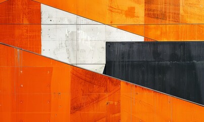 Wall Mural - Orange and black architecture detail abstract