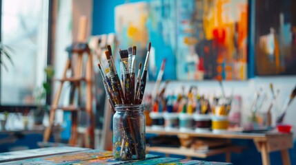 Poster - A small business art studio where local artists create and sell their masterpieces.
