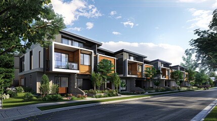 Sticker - A townhome project in progress, providing contemporary urban living with easy access to amenities and city life.